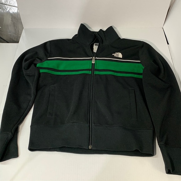The North Face A5 Women's Full Zip Black w Green and White Track Jacket Size L - Picture 1 of 4